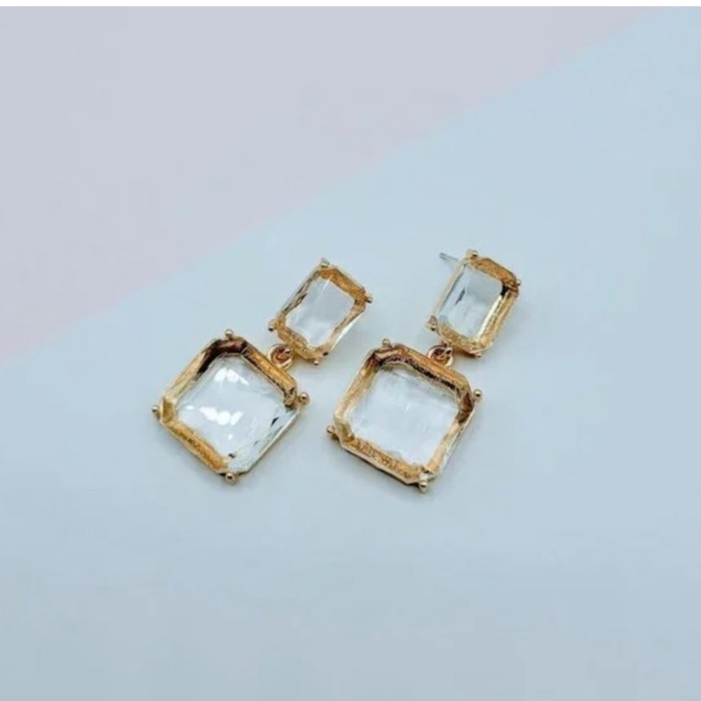 Last pair🤩 Glass Geometric Statement Earrings - Picture 3 of 3